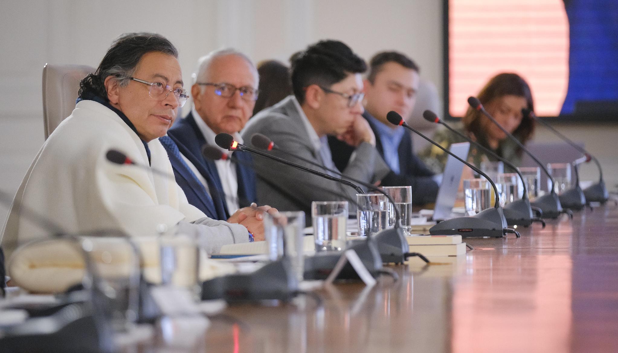 Gustavo Petro, presidente de la República, durante el Consejo de Ministros.