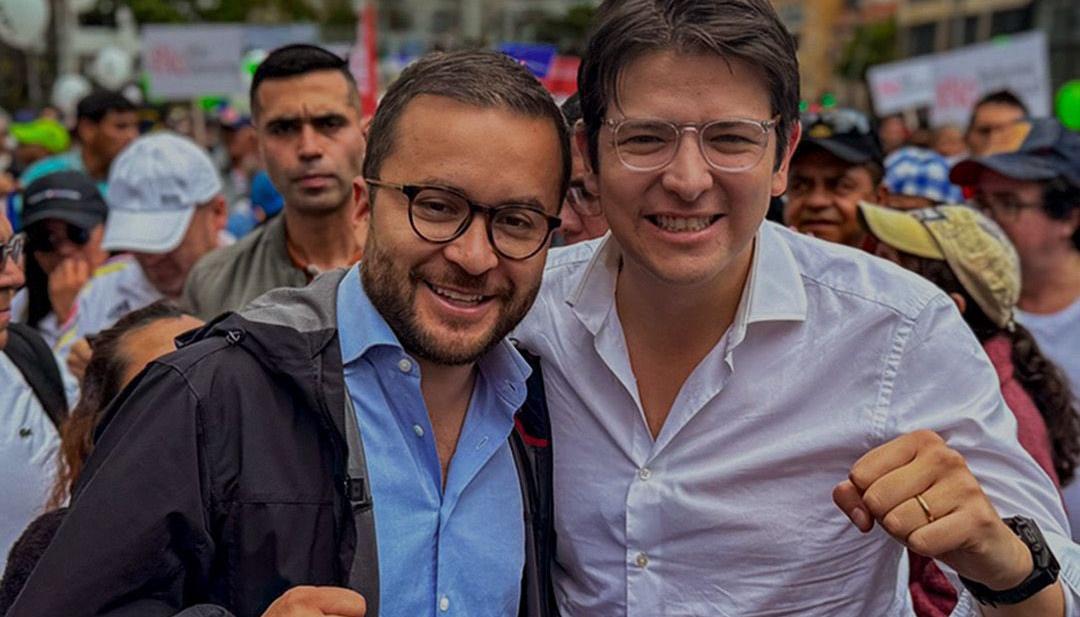 Concejal Andrés Barrios y senador Miguel Uribe