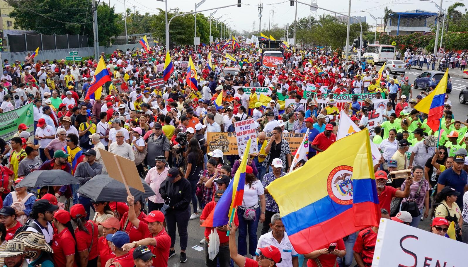Imagen de archivo de una marcha en Barranquilla.