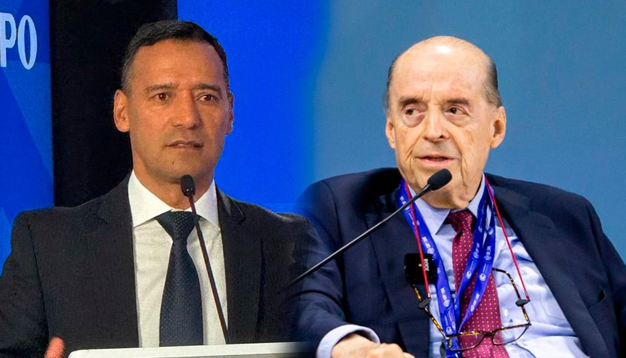 Ministro de Defensa Pedro Sánchez y el excanciller Álvaro Leyva. 