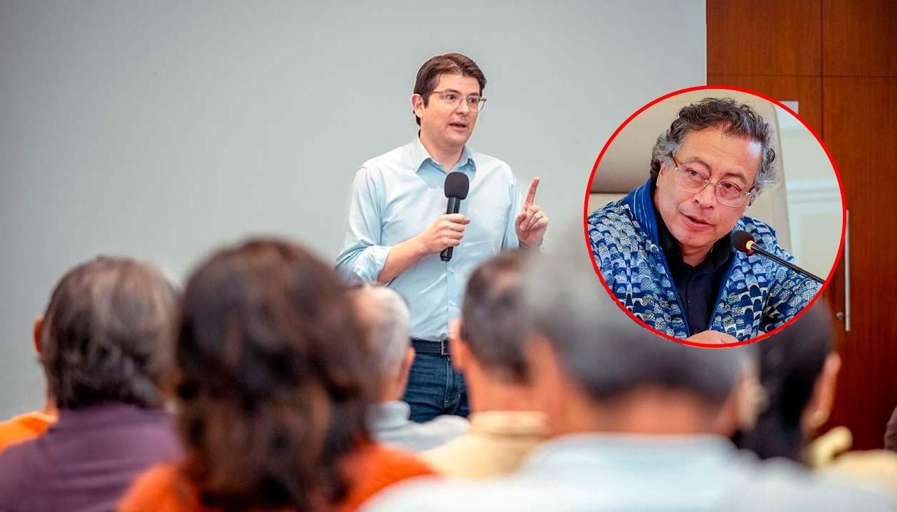 El senador Miguel Uribe Turbay y el Presidente Gustavo Petro.