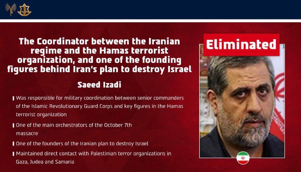 Saeed Izadi, comandante del subgrupo palestino de la rama Fuerza Qu.