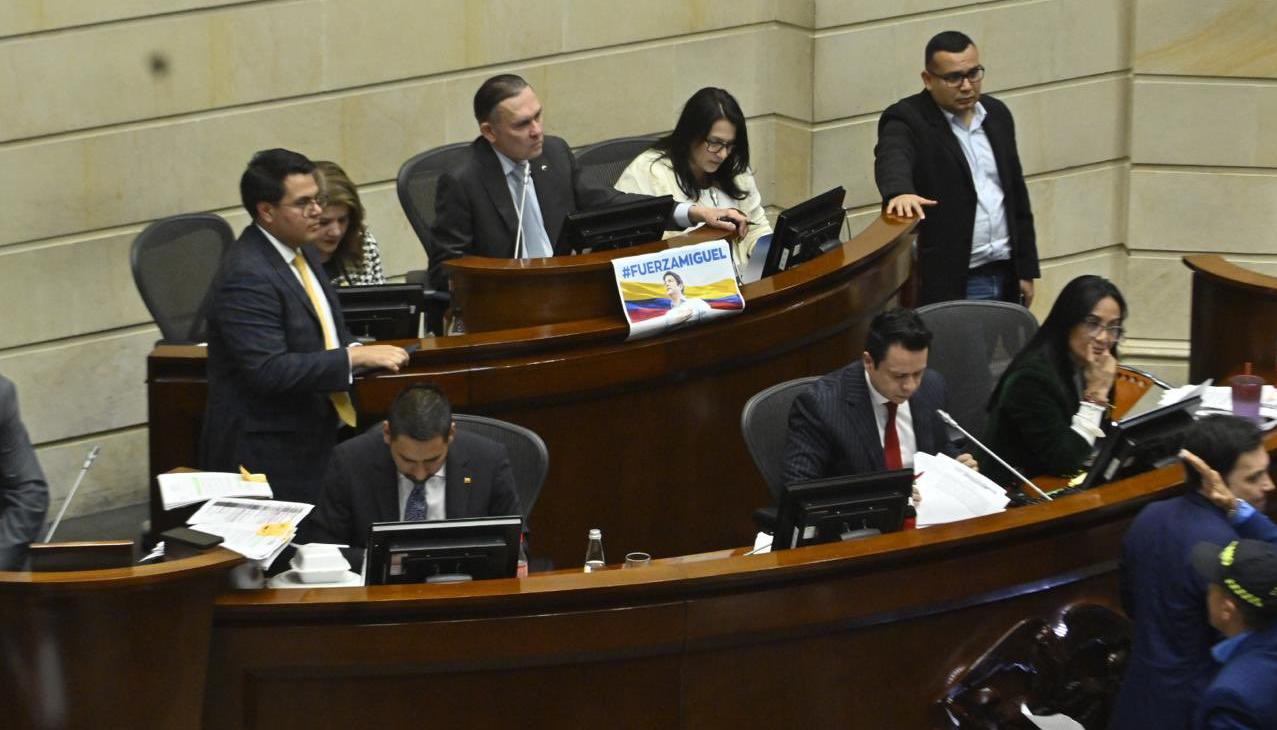 Mesa directiva del Senado durante la sesión de hoy.