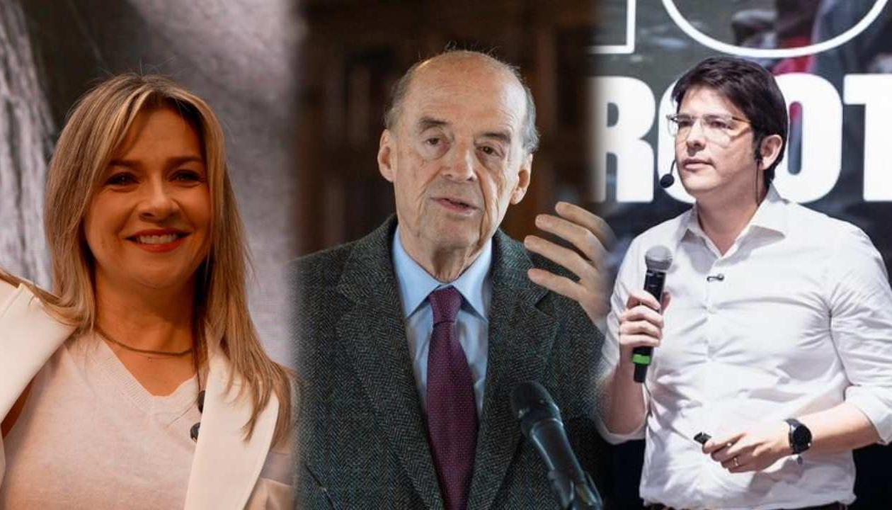 Vicky Dávila, Álvaro Leyva y Miguel Uribe.