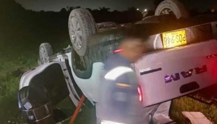 Volcamiento de vehículo.