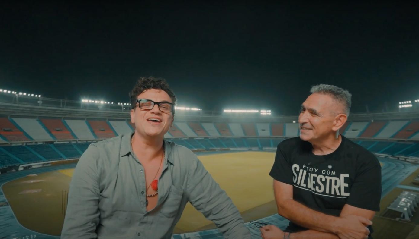 Silvestre Dangond y Jorge Cura en el Estadio Metropolitano. 
