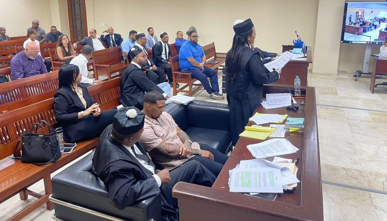 El pelotero Wander Franco durante la audiencia.  