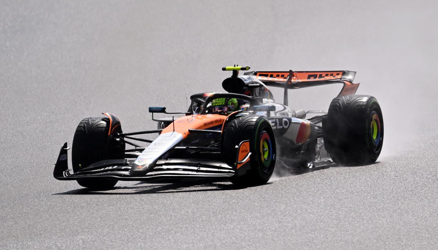 Lando Norris corriendo el GP de Gran Bretaña.