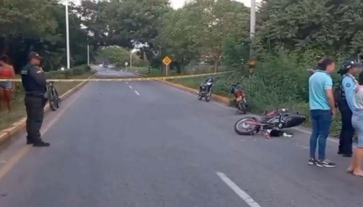 Lugar donde se presentó el accidente de tránsito, en el sur de Valledupar. 