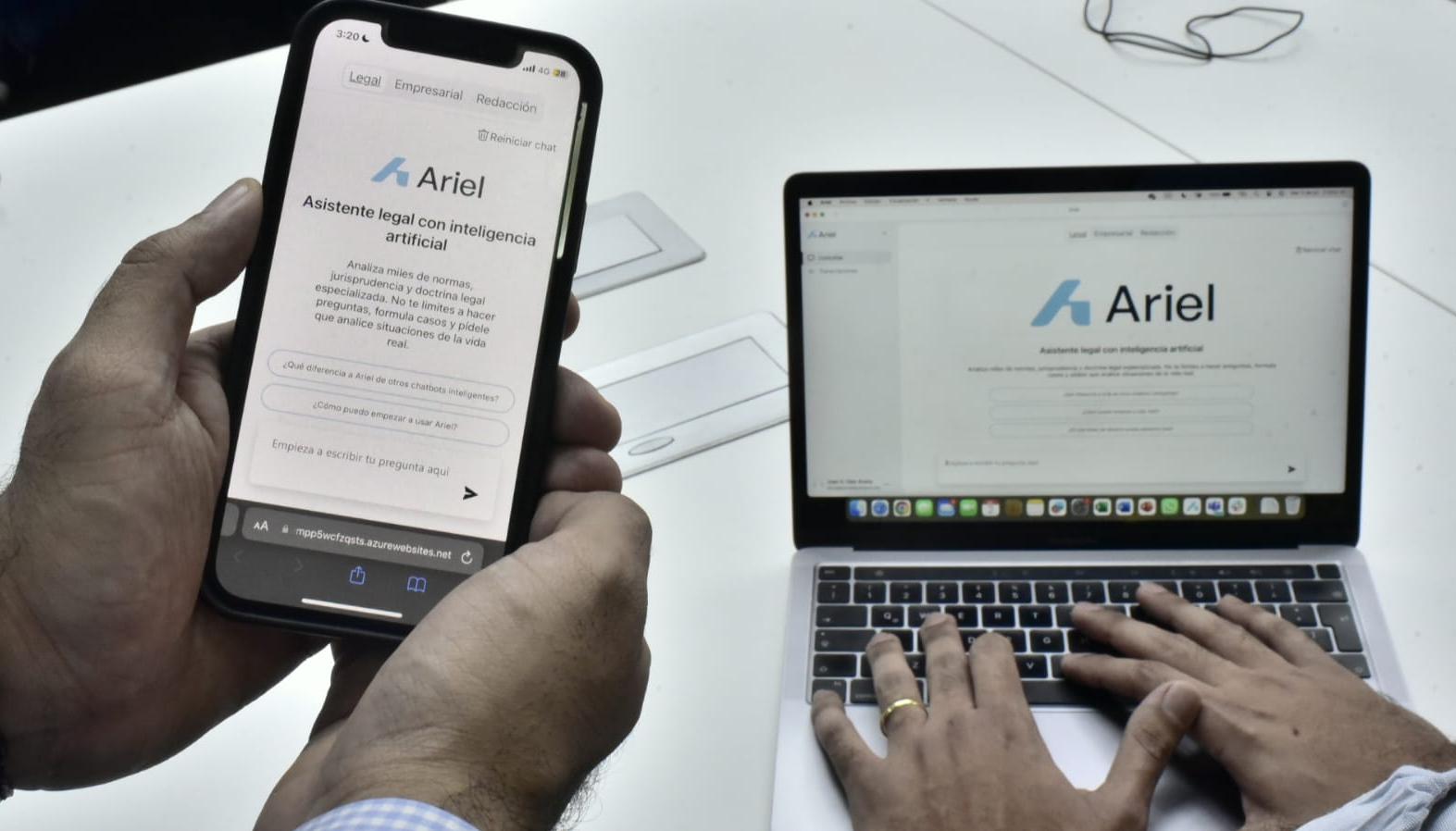 Ariel en su versión web y celular.