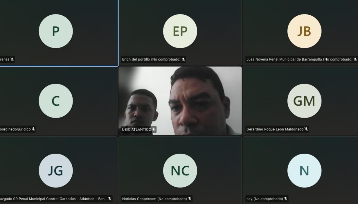 El ex bombero Edwin Alberto Cataño Guevara durante la audiencia virtual de este martes. 