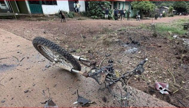 La motocicleta fue activada al paso de los soldados en la mañana de este viernes. 