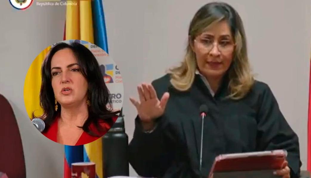 María Fernanda Cabal y la jueza Sandra Heredia.