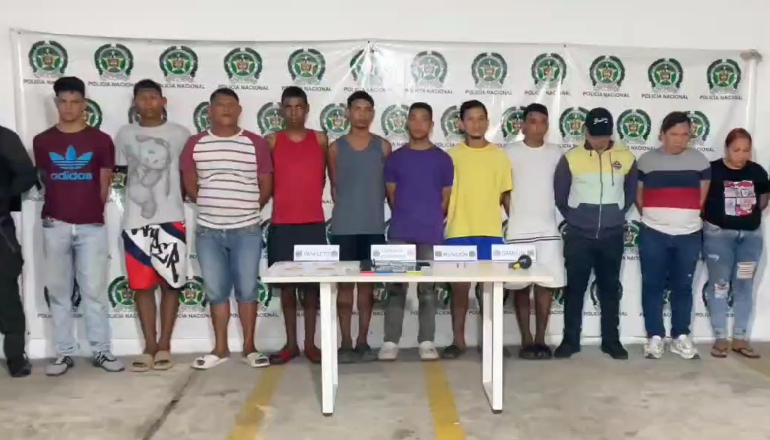 Los capturados por la Policía Metropolitana de Barranquilla.