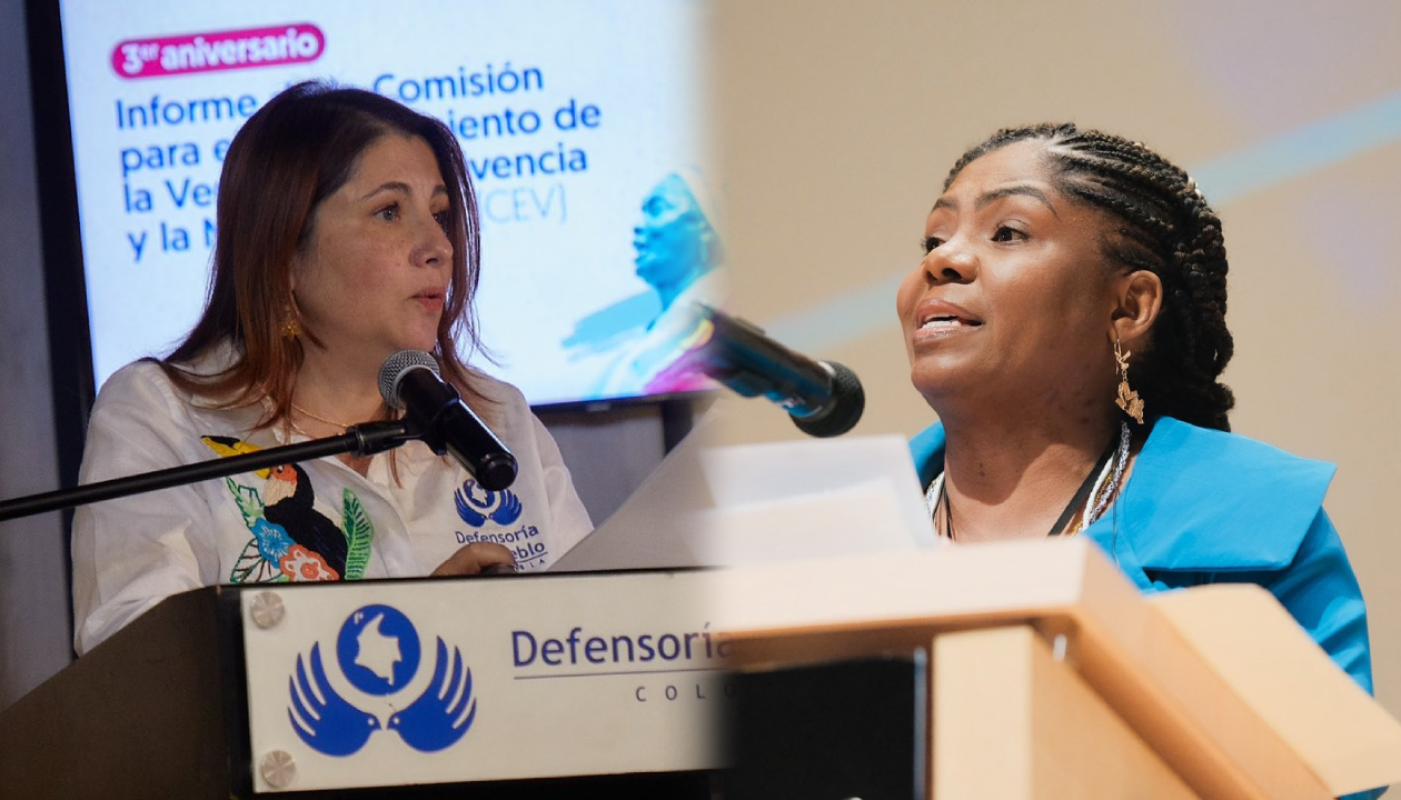 La defensora Iris Marín Ortiz y la vicepresidenta Francia Márquez.