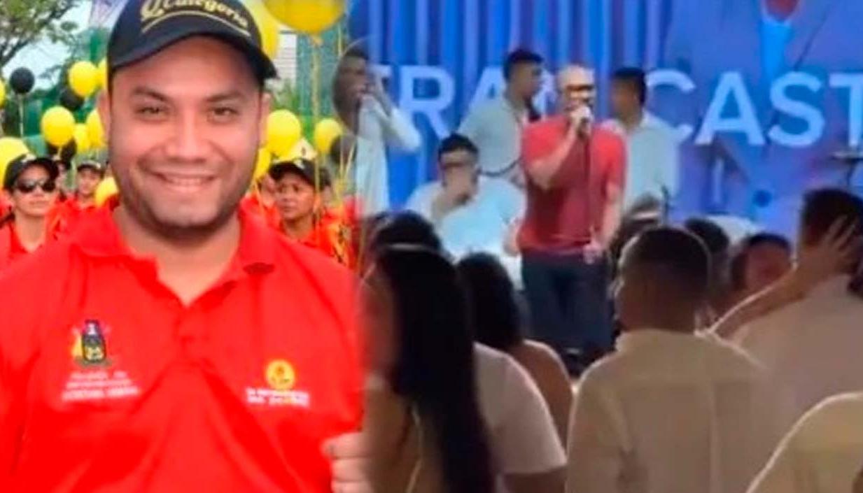 El abogado Diego Acosta Osorio y la imagen de la fiesta.