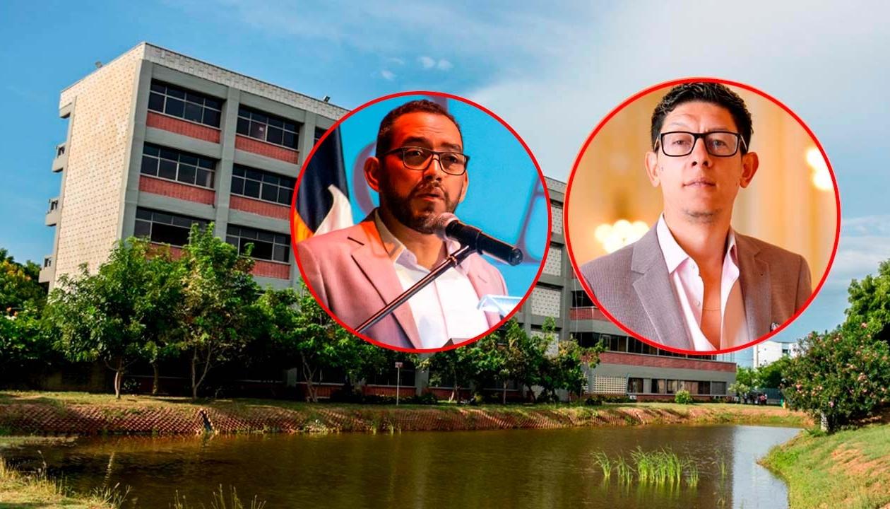 Danilo Hernández, rector de la Uniatlántico, y el ministro de Educación, Daniel Rojas.