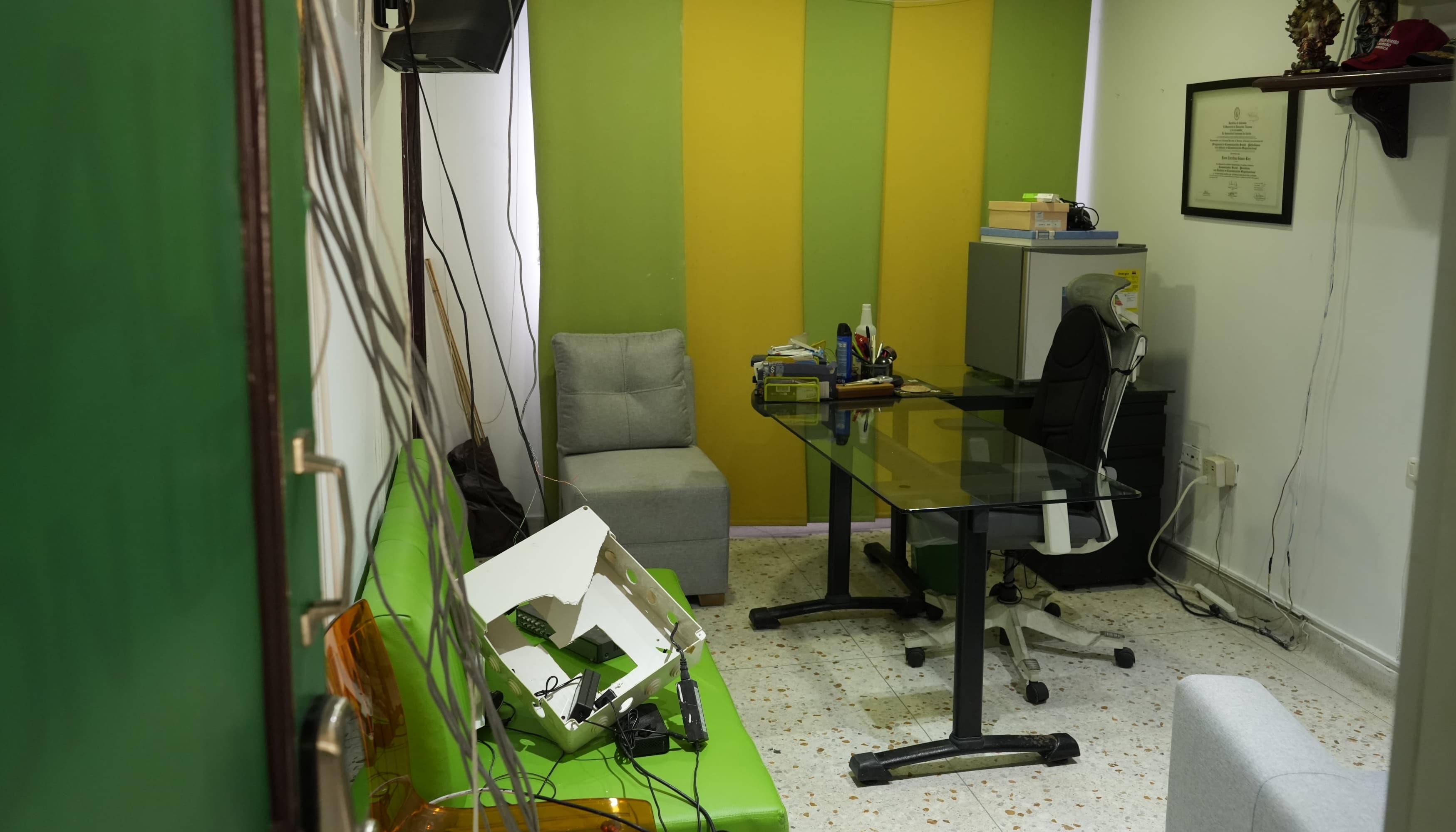 Así quedó la oficina luego del robo.