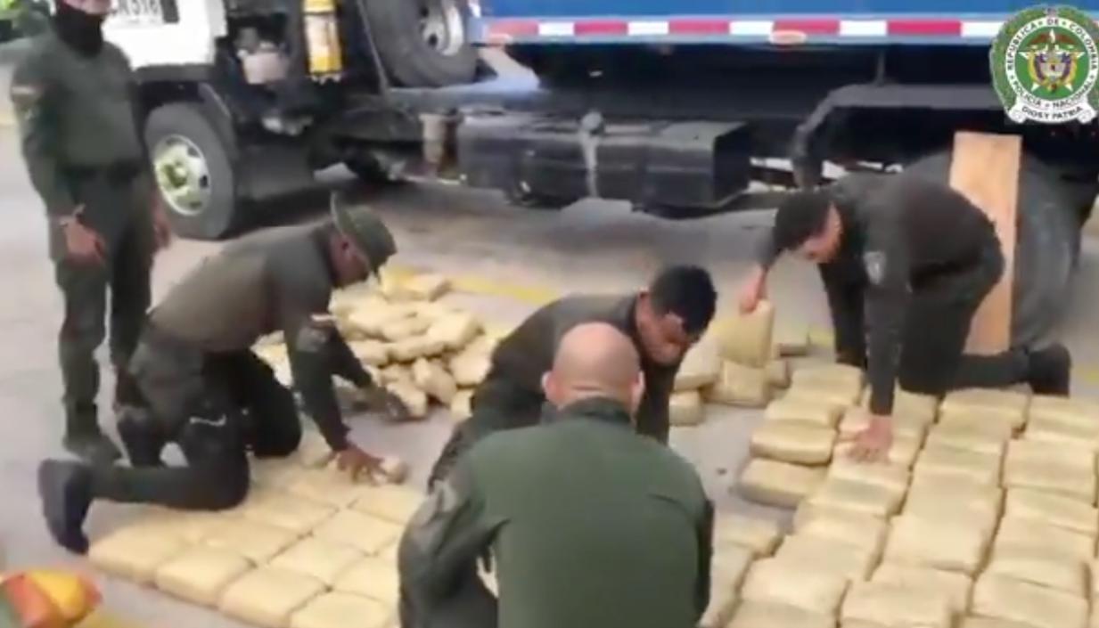 Marihuana incautada por la Policía y el Ejército. 