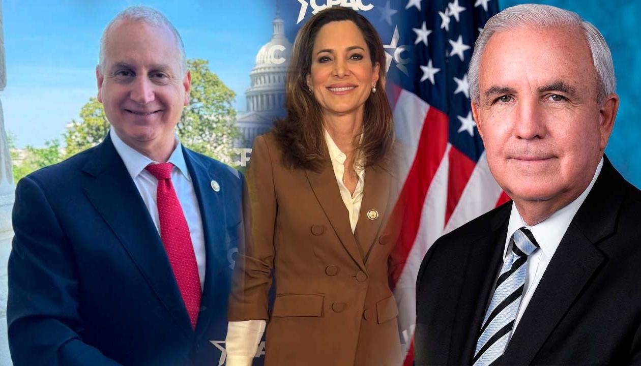  congresistas republicanos Mario Díaz-Balart, María Elvira Salazar y Carlos Antonio Giménez.