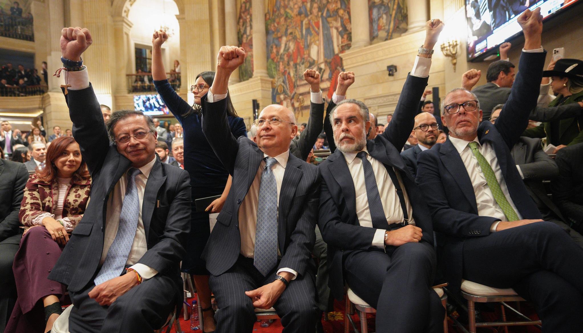 Gustavo Petro, Eduardo Montealegre, Armando Benedetti y Alfredo Saade.