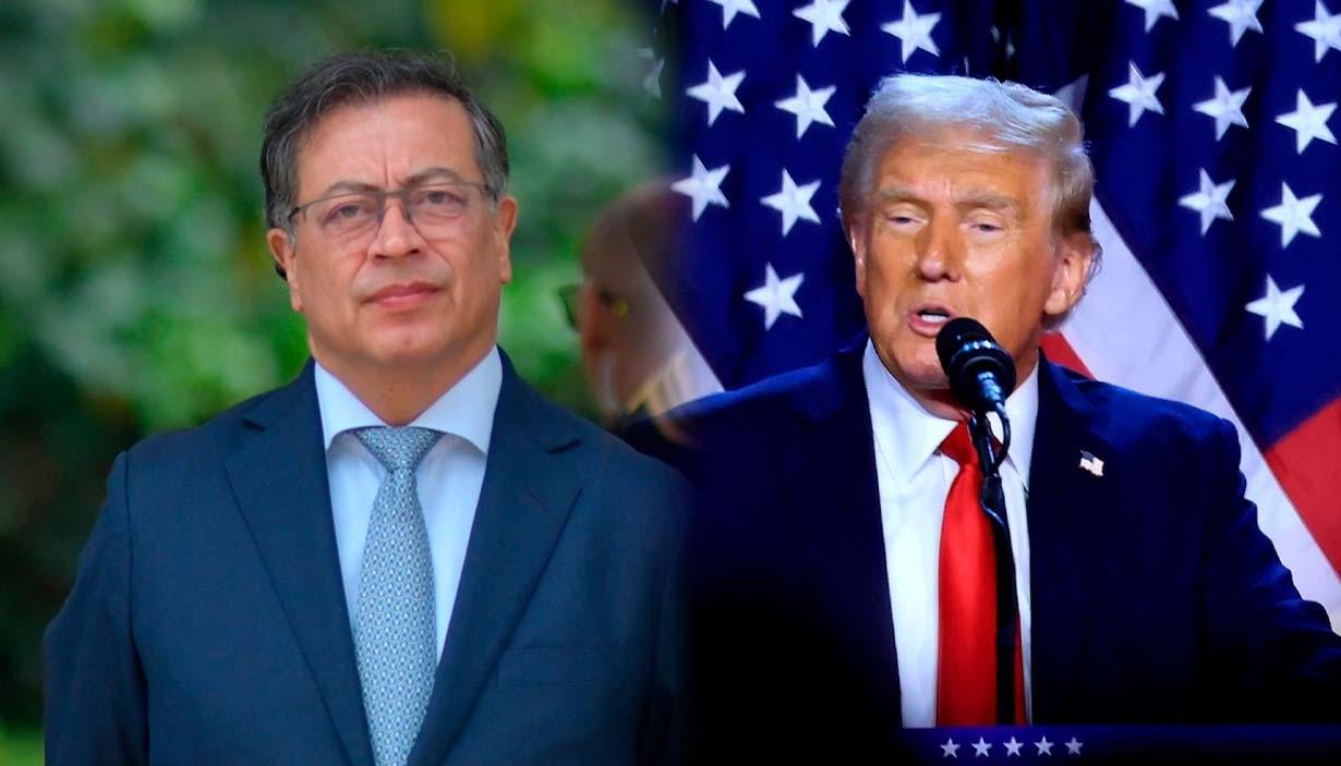 Presidente Gustavo Petro y su homólogo Donald Trump. 