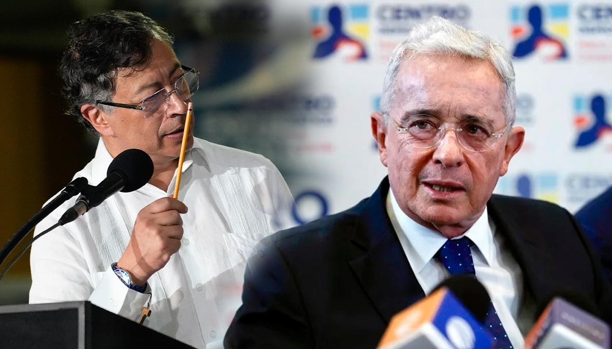 El Presidente Gustavo Petro y exmandatario Álvaro Uribe Vélez.