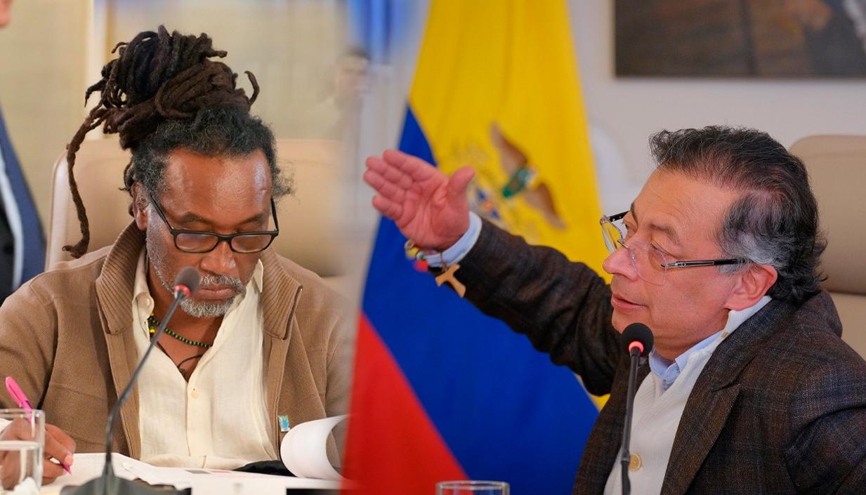 El Ministro de la Igualdad, Carlos Rosero y el Presidente Gustavo Petro.