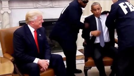 Donald Trump y Barack Obama, en el video generado por IA.