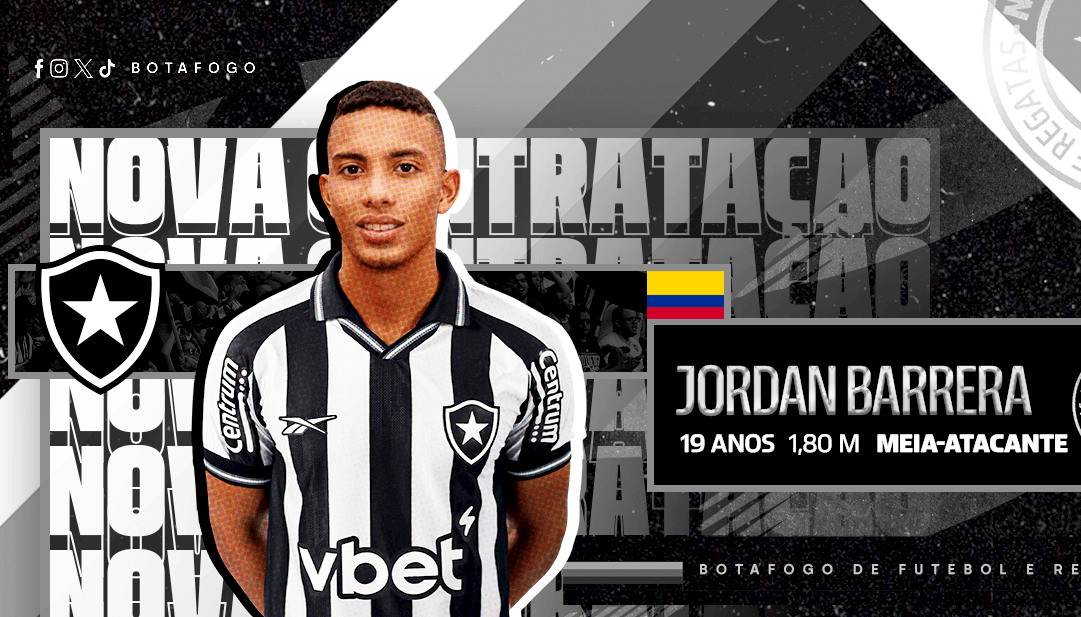 El anuncio oficial del Botafogo de la contratación de Jordan Barrera. 