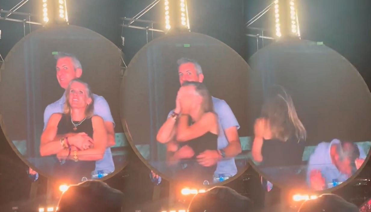 Andy Byron y Kristin Cabot siendo captados durante el concierto. 