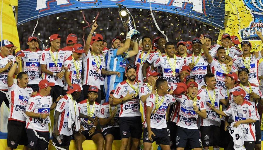 Celebración del segundo título de Copa Colombia obtenido por Junior en 2017. 