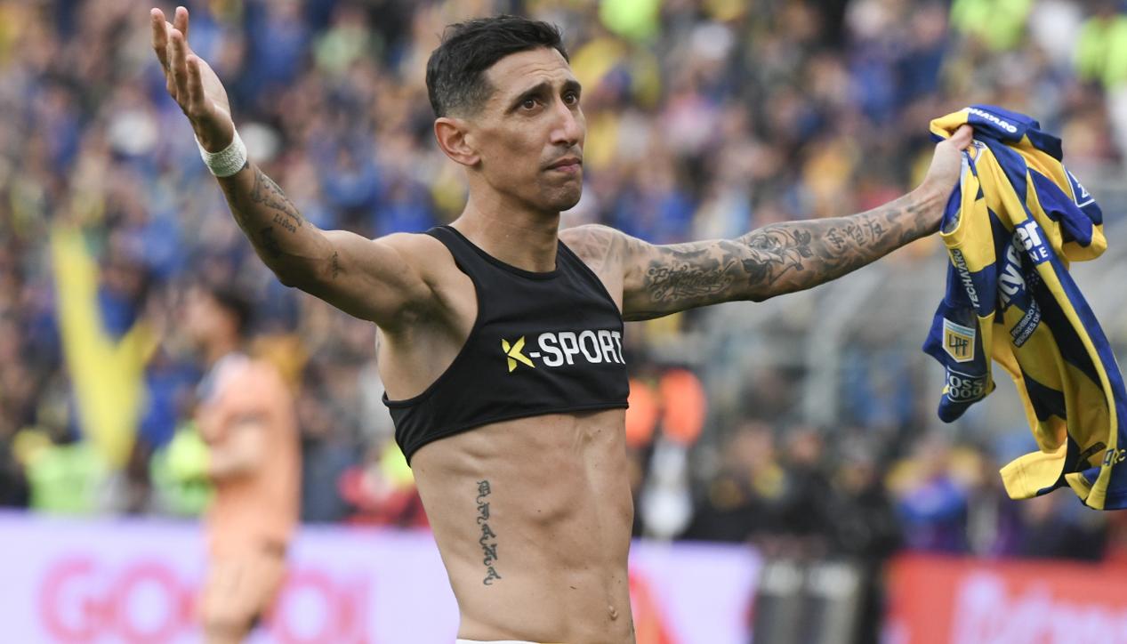 La emotiva celebración de Ángel Di María tras marcar de penalti con Rosario Central.