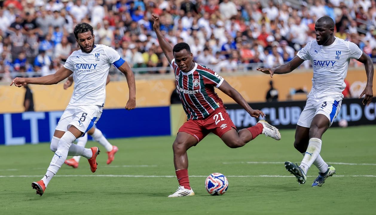 Jhon Arias durante el partido de cuartos de final contra el Al Hilal.