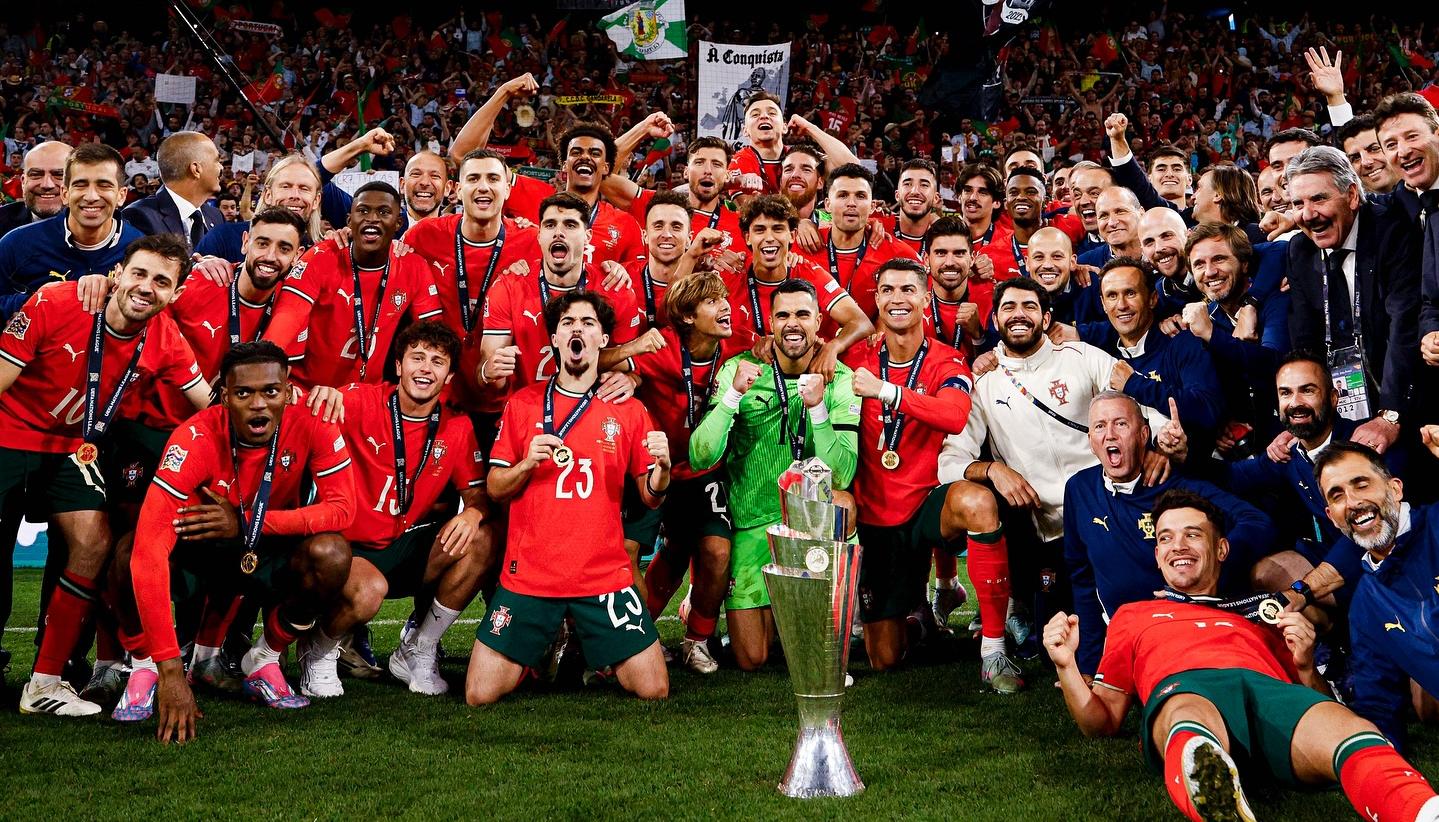 Cristiano Ronaldo y Diogo Jota ganaron con Portugal el título de la Liga de Naciones. 