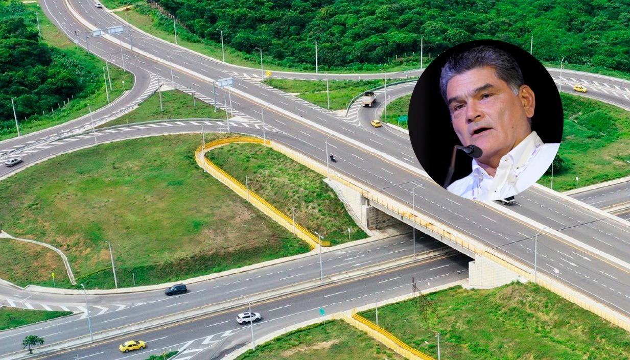 Aspecto de la Vía al Mar y el Procurador Gregorio Eljach. 