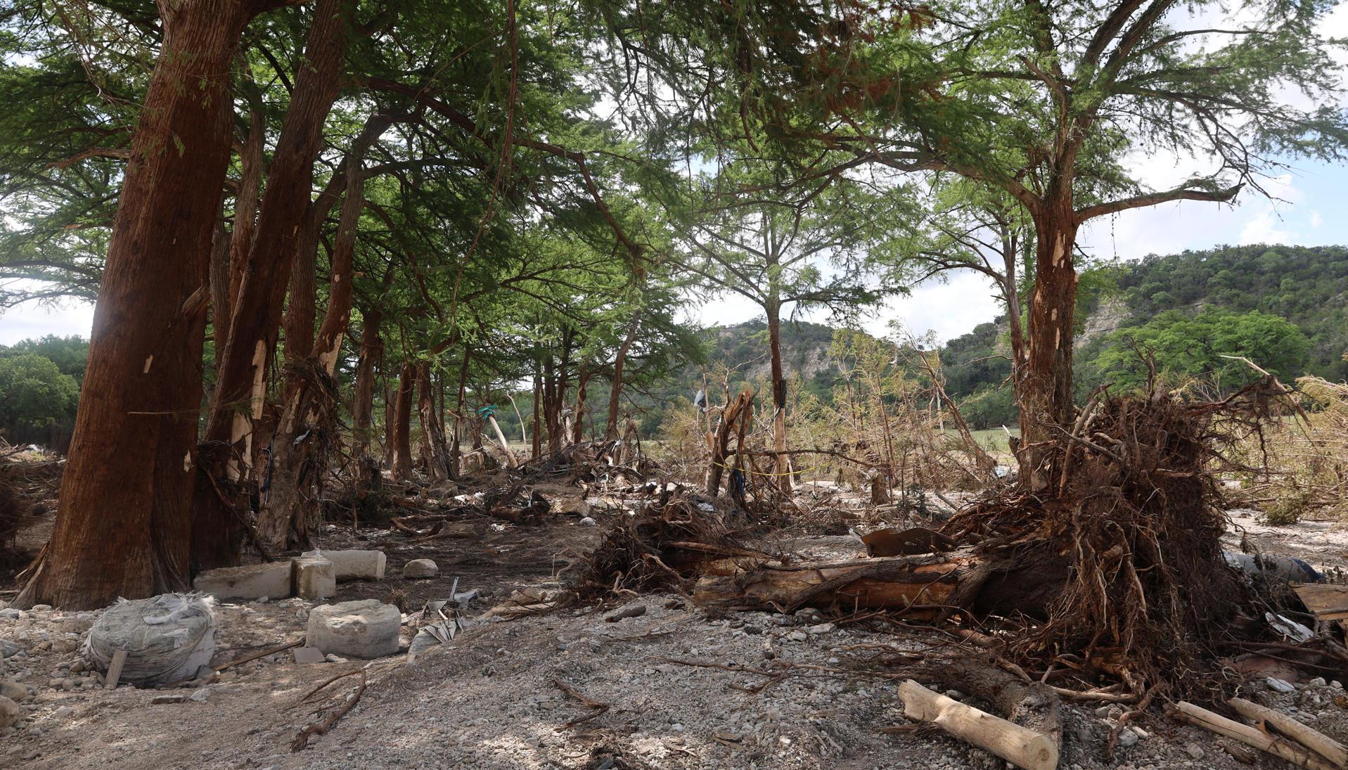 Zona afectada por las inundaciones este miércoles, en Kerville, Estados Unidos.
