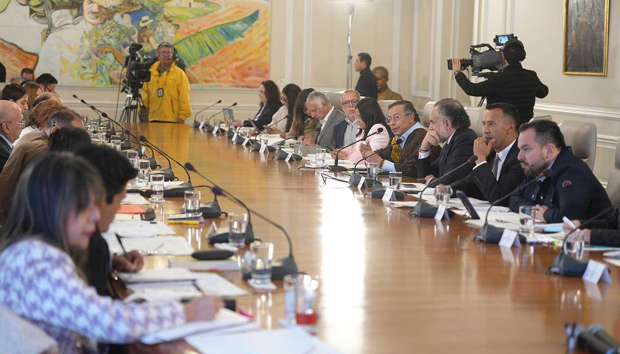 El Presidente de la República, Gustavo Petro, en el Consejo de Ministros.