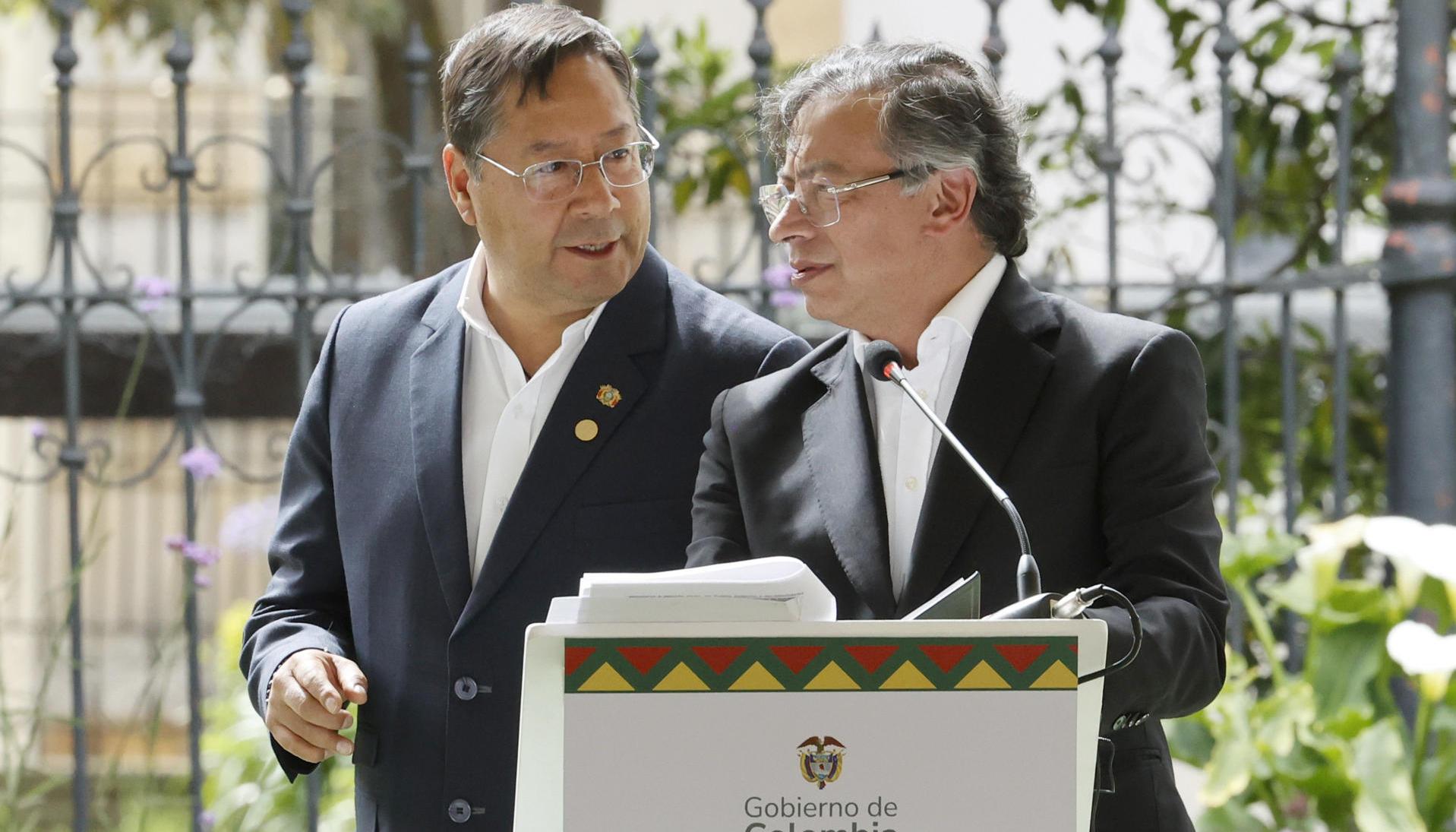 El Presidente Gustavo Petro y su homólogo de Bolivia, Luis Arce.