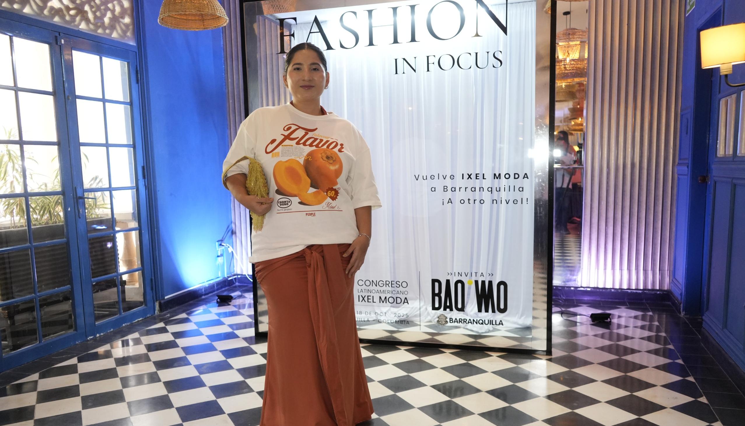 Flor Chaparro durante el lanzamiento del Congreso Latinoamericano Ixel Moda 2025. 