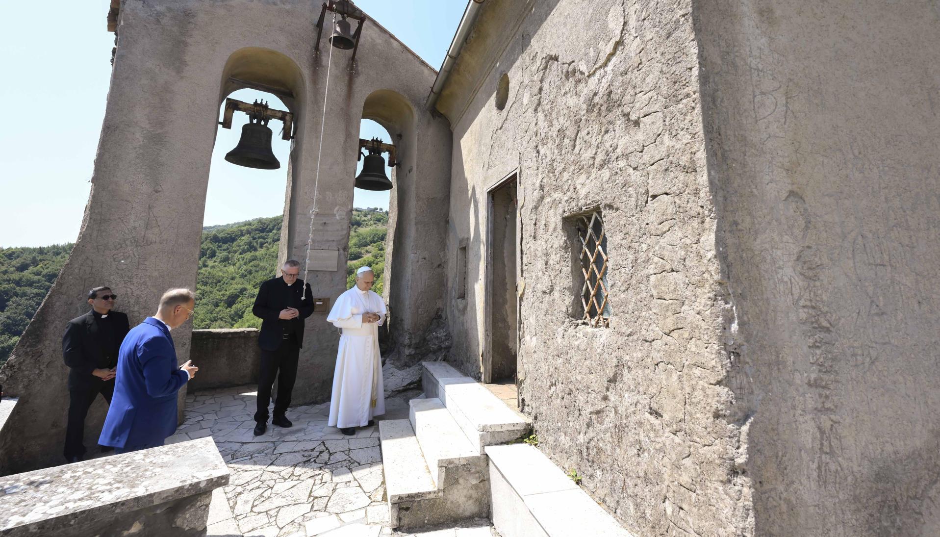 Visita del Papa León XIV al Santuario de la Madonna delle Grazie alla Mentorella.