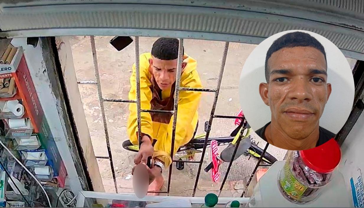 David Torres Núñez, alias ‘Care Muerto’, quedó grabado cuando asaltaba una droguería. 