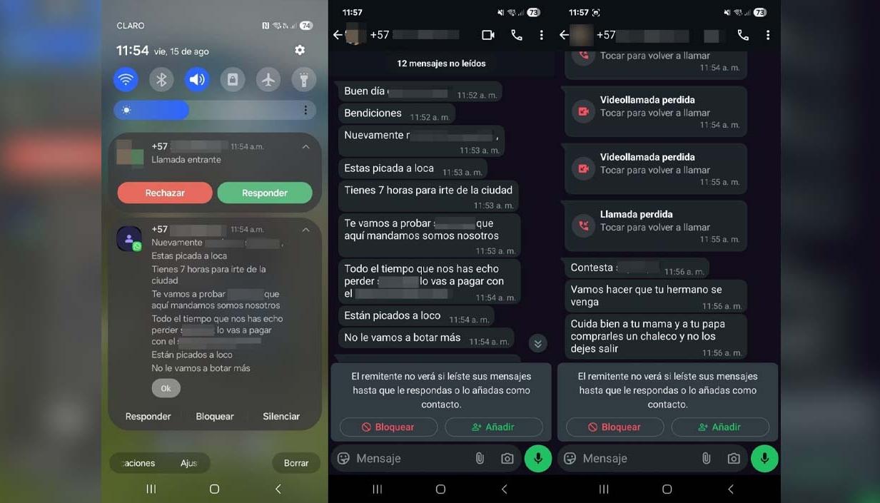 Amenazas a una familia