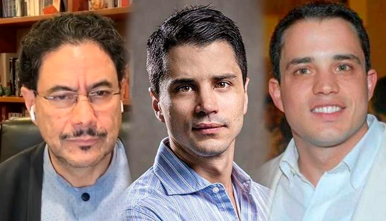 Senador Iván Cepeda y Tomás y Jerónimo Uribe.