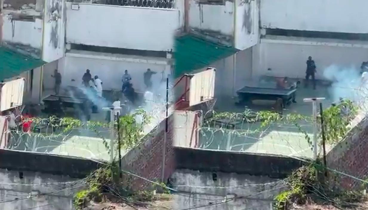 Momento de los enfrentamientos en la cárcel de Villahermosa. 