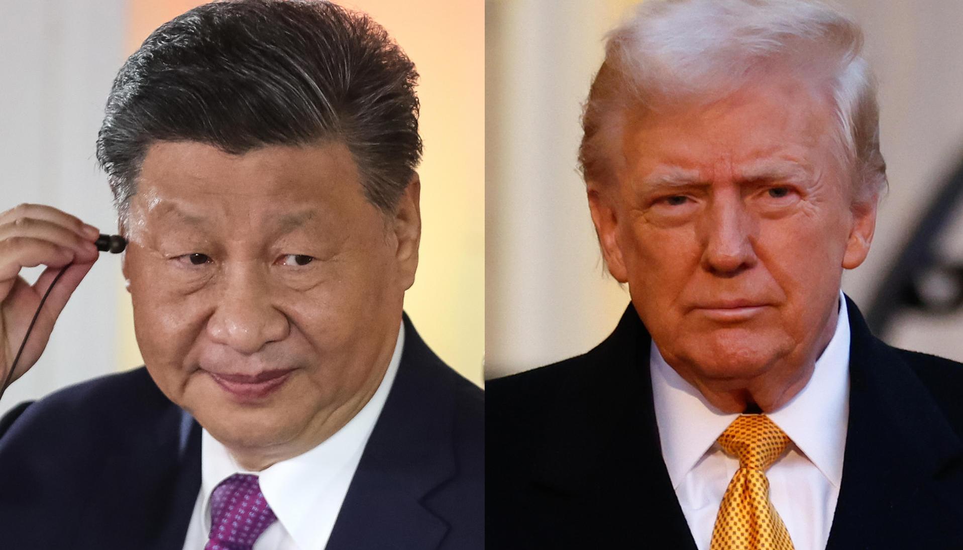  Presidente de China, Xi Jinping (i), y al presidente electo de EE.UU., Donald Trump. 