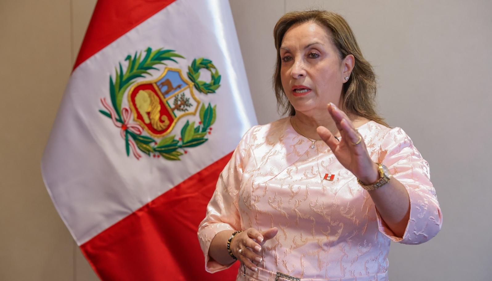 Dina Boluarte, presidenta de Perú.