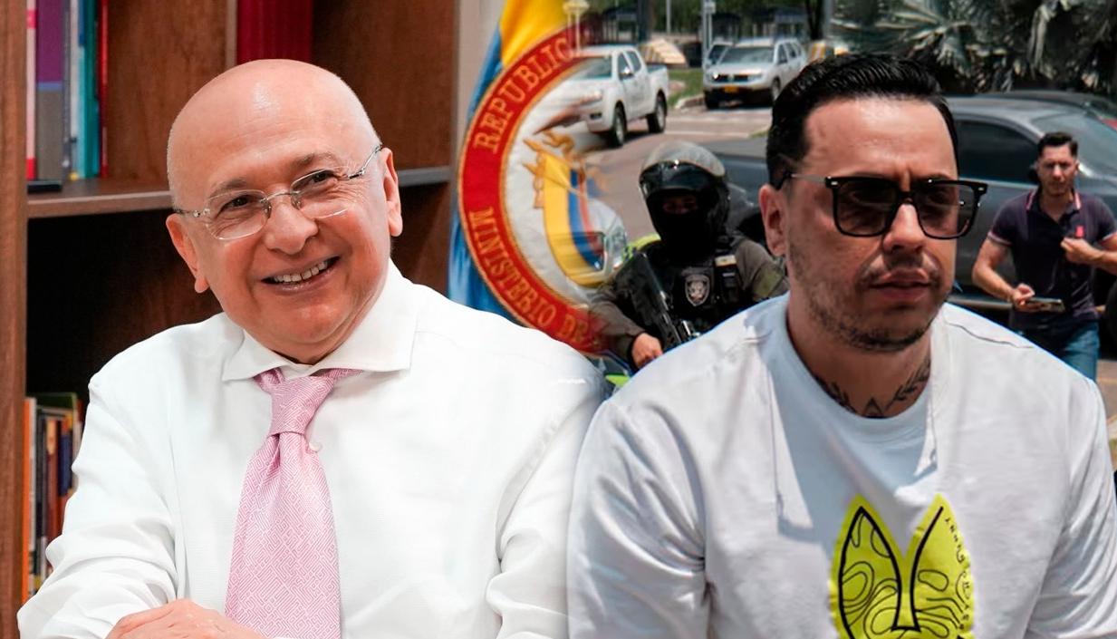 El Ministro de Justicia, Eduardo Montealegre; y Jorge Eliécer Díaz Collazos, alias 'Castor'. 