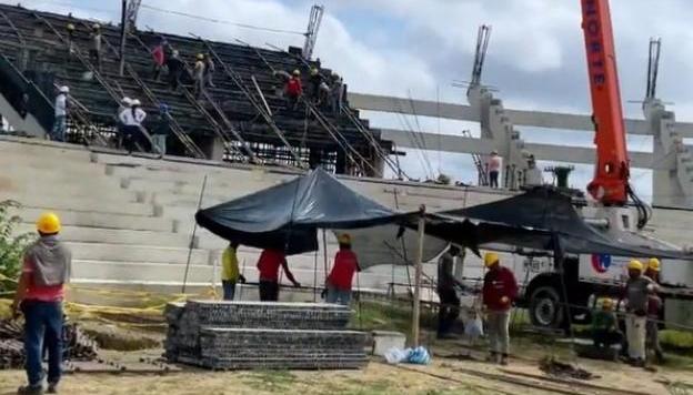 Obras en el estadio 20 de enero de Sincelejo.