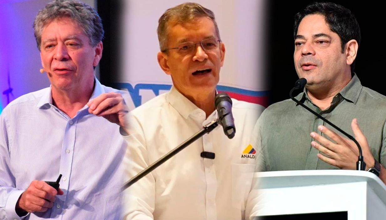 Bruce Mac Master, presidente de la Andi; Javier Díaz Molina, presidente ejecutivo de Analdex Colombia; Guillermo Herrera, presidente ejecutivo de Camacol. 